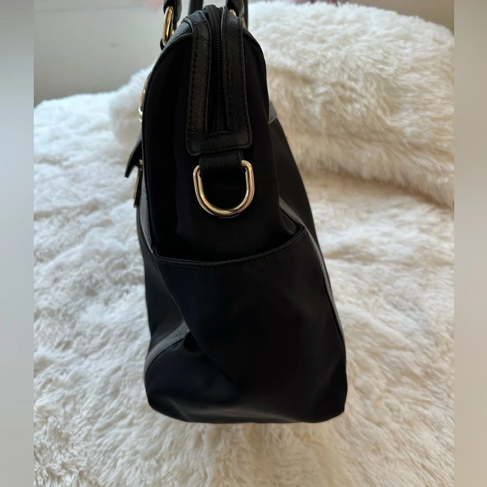 Rebecca Minkoff Knocked Up Black Leather Nylon Diaper Bag NWOT